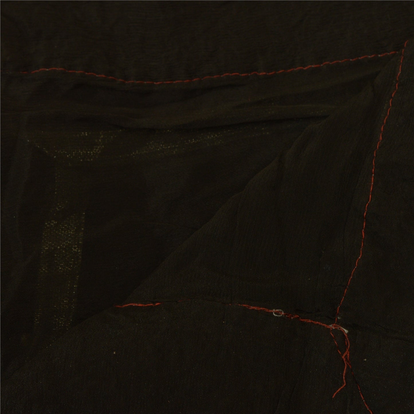 Sanskriti Vintage Long Dupatta Stole Blend Silk Black Hand Beaded Bagh Phulkari