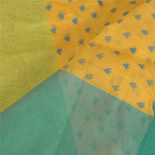 Load image into Gallery viewer, Sanskriti Vintage Long Dupatta Stole Pure Cotton Yellow/Blue Printed Scarves
