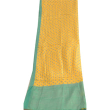 Load image into Gallery viewer, Sanskriti Vintage Long Dupatta Stole Pure Cotton Yellow/Blue Printed Scarves
