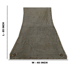 Load image into Gallery viewer, Sanskriti Vintage Long Black Dupatta/Stole Pure Chiffon Silk Hand Beaded Scarves
