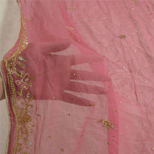Load image into Gallery viewer, Sanskriti Vintage Long Pink Dupatta/Stole Pure Chiffon Silk Hand Beaded Scarves
