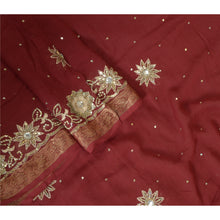 Load image into Gallery viewer, Sanskriti Vintage Long Dark Red Dupatta/Stole Pure Georgette Silk Hand Beaded
