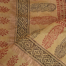 Load image into Gallery viewer, Sanskriti Vintage Dupatta Long Stole Cotton Silk Cream/Red Handmade Block Print

