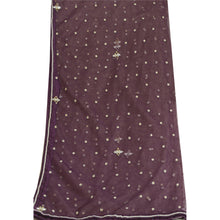 Load image into Gallery viewer, Sanskriti Vintage Purple Long Dupatta Stole Net Mesh Veil Hand Beaded Scarves
