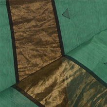 Load image into Gallery viewer, Sanskriti Vintage Long Green Dupatta/Stole Pure Canderi Silk Woven Zari Veil
