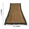 Sanskriti Vintage Lang Dupatta Stola Ren Silke Brun Håndbloktrykt Sjal