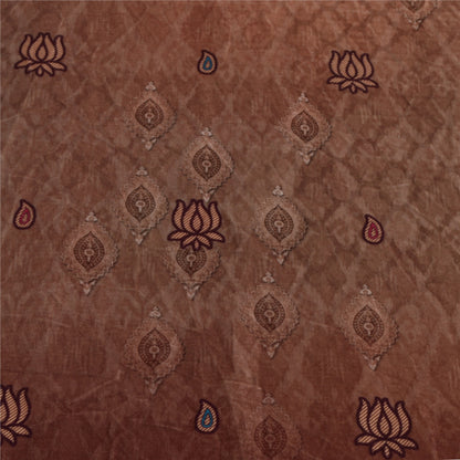 Sanskriti Vintage Long Brown Dupatta/Stole Velvet Hijab Printed Wrap Scarves