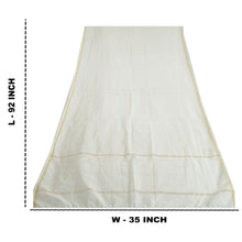 Load image into Gallery viewer, Sanskriti Vintage Dupatta Long Stole Cotton Silk Ivory Woven Kerala Kasavu Hijab
