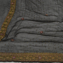 Load image into Gallery viewer, Sanskriti Vintage Long Black Dupatta/Stole Pure Georgette Silk Hand Beaded Woven
