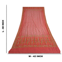 Load image into Gallery viewer, Sanskriti Vintage Dupatta Long Stole Pure Silk Coral Hand Beaded Woven Scarves
