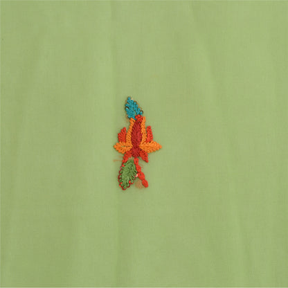 Sanskriti Vintage Dupatta Lang Stola Ren Georgette Silke Grøn Håndperlet Slør