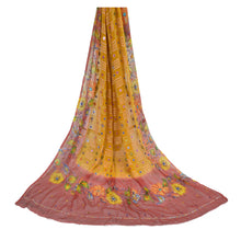 Load image into Gallery viewer, Sanskriti Vintage Dupatta Long Stole Pure Georgette Silk Yellow Hand Beaded Veil
