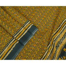 Load image into Gallery viewer, Sanskriti Vintage Dupatta Long Stole Pure Cotton Mustard/Green Batik Print Veil
