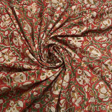 Load image into Gallery viewer, Sanskriti New 1 YD Pure Cotton Hand Block Printed Craft Red Fabric/Material
