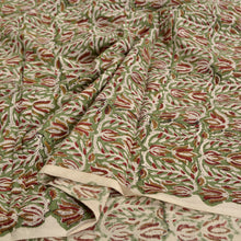 Load image into Gallery viewer, Sanskriti New 1 YD Pure Cotton Hand Block Printed Craft Green Fabric/Material
