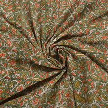 Load image into Gallery viewer, Sanskriti New 1 YD Pure Cotton Hand Block Printed Craft Green Fabric/Material
