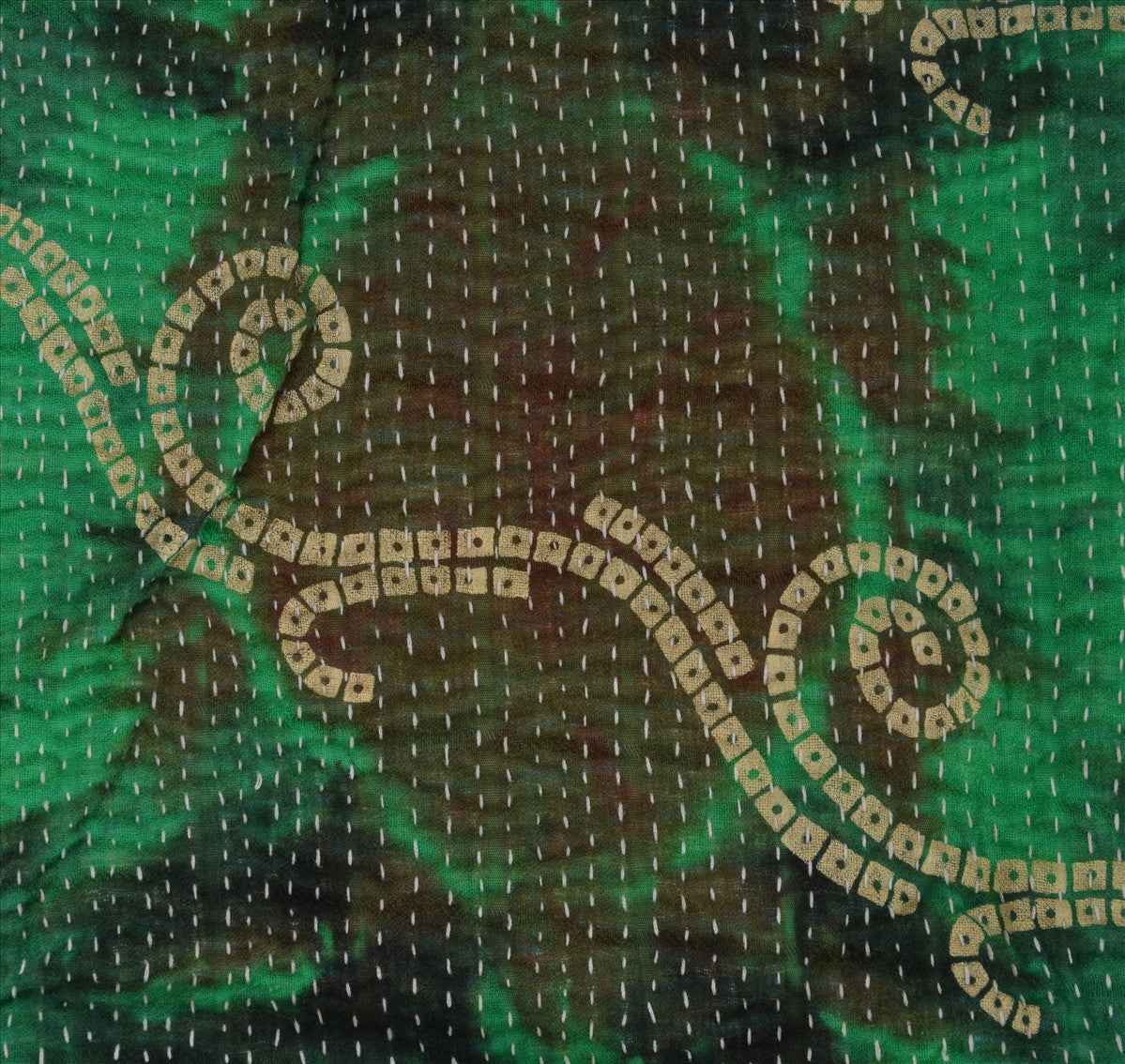 Sanskriti Vintage Indian Gudari Kantha Cotton Full Throw Bedspread Hand Made Needle Work