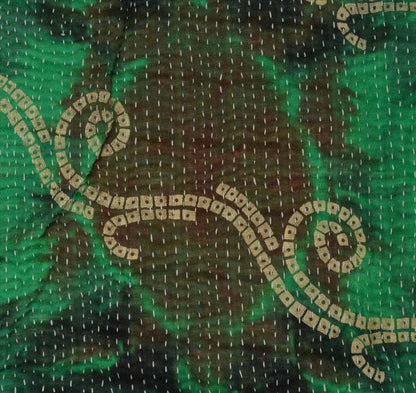 Sanskriti Vintage Indian Gudari Kantha Cotton Full Throw Bedspread Hand Made Needle Work