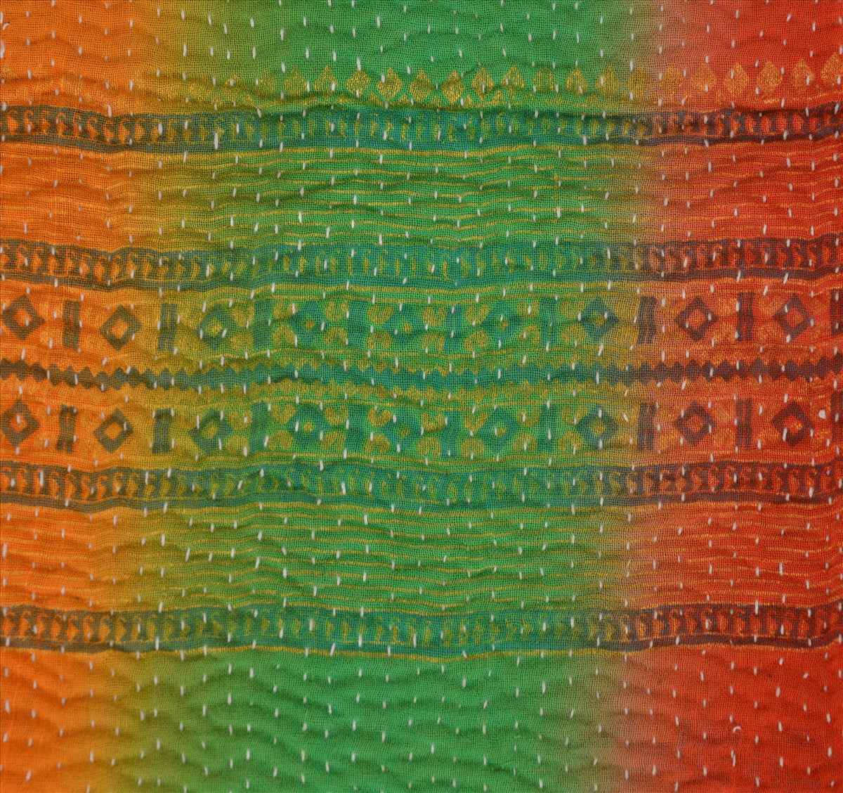 Sanskriti Vintage Indian Gudari Kantha Cotton Full Throw Bedspread Hand Made Needle Work