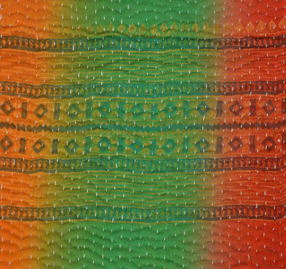 Sanskriti Vintage Indian Gudari Kantha Cotton Full Throw Bedspread Hand Made Needle Work