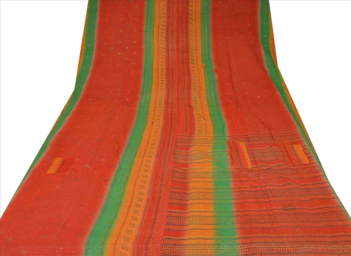 Sanskriti Vintage Indian Gudari Kantha Cotton Full Throw Bedspread Hand Made Needle Work