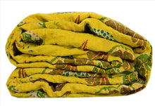 Load image into Gallery viewer, New Indian Gudari Kantha Cotton Full Throw Bedspread Hand Made Needle Work
