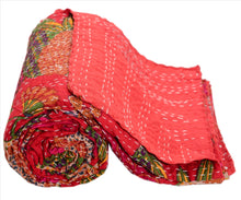 Load image into Gallery viewer, New Indian Gudari Kantha Cotton Full Throw Bedspread Hand Made Needle Work

