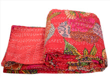 Load image into Gallery viewer, New Indian Gudari Kantha Cotton Full Throw Bedspread Hand Made Needle Work

