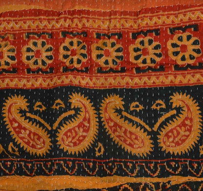Sanskriti Vintage Indian Gudari Kantha Cotton Full Throw Bedspread Hand Made Needle Work