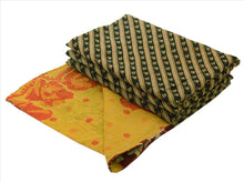 Load image into Gallery viewer, Vintage Indian Gudari Kantha Cotton Full Throw Bedspread Hand Made Needle Work
