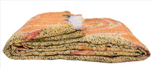Load image into Gallery viewer, Vintage Indian Gudari Kantha Cotton Full Throw Bedspread Hand Made Needle Work
