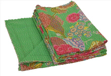 Load image into Gallery viewer, New Indian Gudari Kantha Cotton Full Throw Bedspread Hand Made Needle Work

