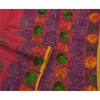 Sanskriti Vintage New Pink Heavy Dupatta Hand Embroidered Kantha Stole Chanderi Silk