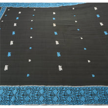 Load image into Gallery viewer, Sanskriti Vintage Black Heavy Dupatta 100% Pure Cotton Woven Scarf Floral Stole
