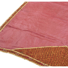 Load image into Gallery viewer, Sanskriti Vintage Pink Heavy Dupatta 100% Pure Silk Hand Beaded Patch Work Stole
