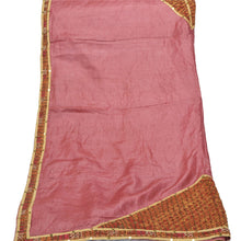 Load image into Gallery viewer, Sanskriti Vintage Pink Heavy Dupatta 100% Pure Silk Hand Beaded Patch Work Stole
