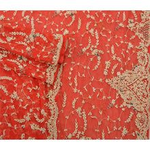 Load image into Gallery viewer, Sanskriti Vintage Traditional Heavy Red Dupatta Net Mesh Hand Beaded Veil Stole
