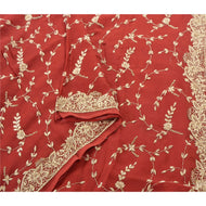 Sanskriti Vintage Traditional Red Heavy Dupatta Art Silk Handmade Zardozi Stole