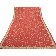 Load image into Gallery viewer, Sanskriti Vintage Traditional Red Heavy Dupatta Art Silk Handmade Zardozi Stole
