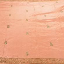 Load image into Gallery viewer, Sanskriti Vintage Peach Heavy Dupatta Pure Satin Silk Hand Beaded Zardozi Stole
