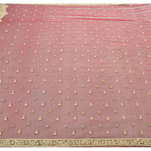 Load image into Gallery viewer, Sanskriti Vintage Heavy Dupatta Pure Chiffon Silk Purple Hand Beaded Zardozi Stole
