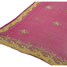 Load image into Gallery viewer, Sanskriti Vintage Indian Heavy Dupatta Purple Pure Chiffon Silk Handmade Stole
