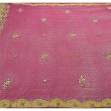 Load image into Gallery viewer, Sanskriti Vintage Indian Heavy Dupatta Purple Pure Chiffon Silk Handmade Stole
