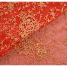 Load image into Gallery viewer, Sanskriti Vintage Indian Heavy Dupatta Red Net Mesh Hand Beaded Zardozi Stole

