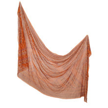 Load image into Gallery viewer, Sanskriti Vintage Heavy Dupatta Georgette Orange Hand Beaded Wrap Zari Stole
