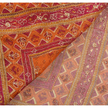 Load image into Gallery viewer, Sanskriti Vintage Heavy Dupatta Georgette Orange Hand Beaded Wrap Zari Stole
