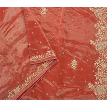 Load image into Gallery viewer, Sanskriti Vintage Heavy Dupatta Art Silk Golden Red Hand Beaded Zardozi Stole
