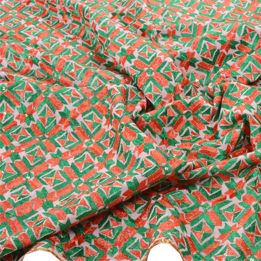 Sanskriti Vintage Indian Dupatta Pure Cotton Cream Handmade Ooak Bagh Phulkari Panjab Of India Stole Used Neckscarf Long Headscarf