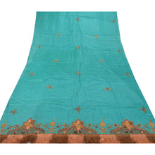 Load image into Gallery viewer, Sanskriti Vintage Indian Heavy Dupatta 100%  Pure Silk Green Hand Beaded Stole
