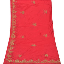 Load image into Gallery viewer, Sanskriti Vintage Heavy Dupatta 100% Pure Silk Red Hand Beaded Zardozi Stole
